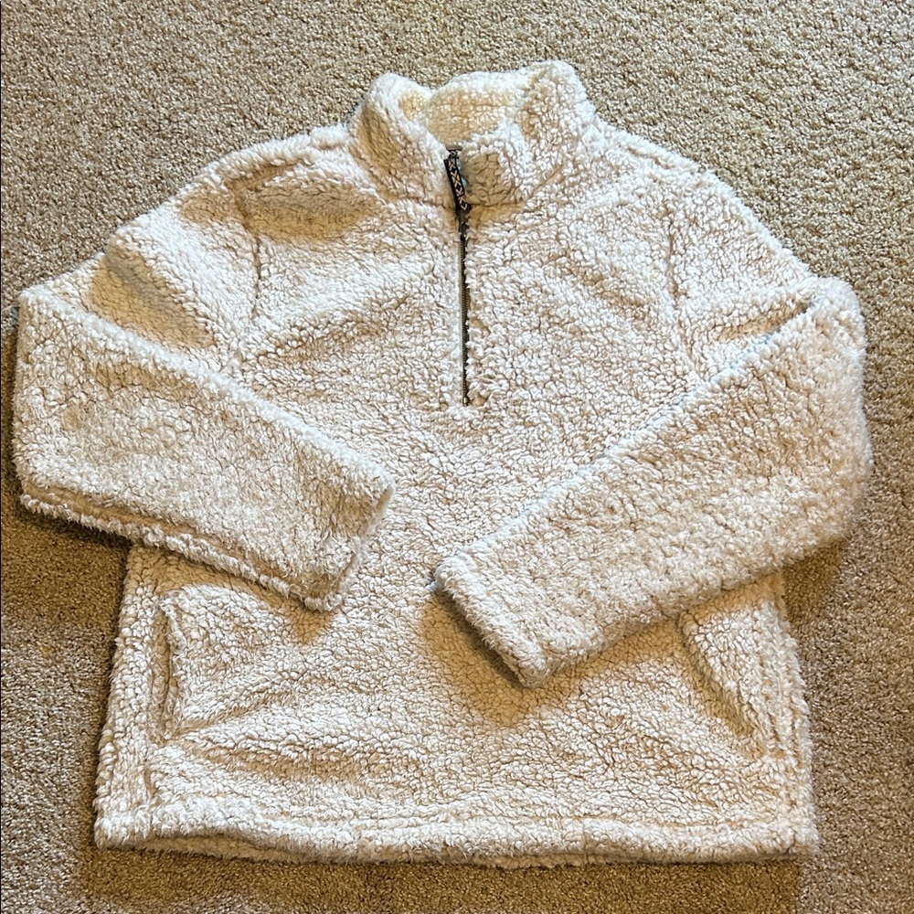 Time and Tru Cream Sherpa Pullover